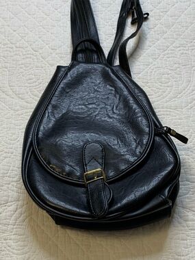 Vintage Monique Faux Leather Saddle Style Mini Backpack